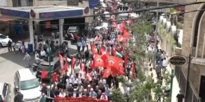 فلسطين حاضرة في تظاهرة عيد العمال في بيروت - نايل 360